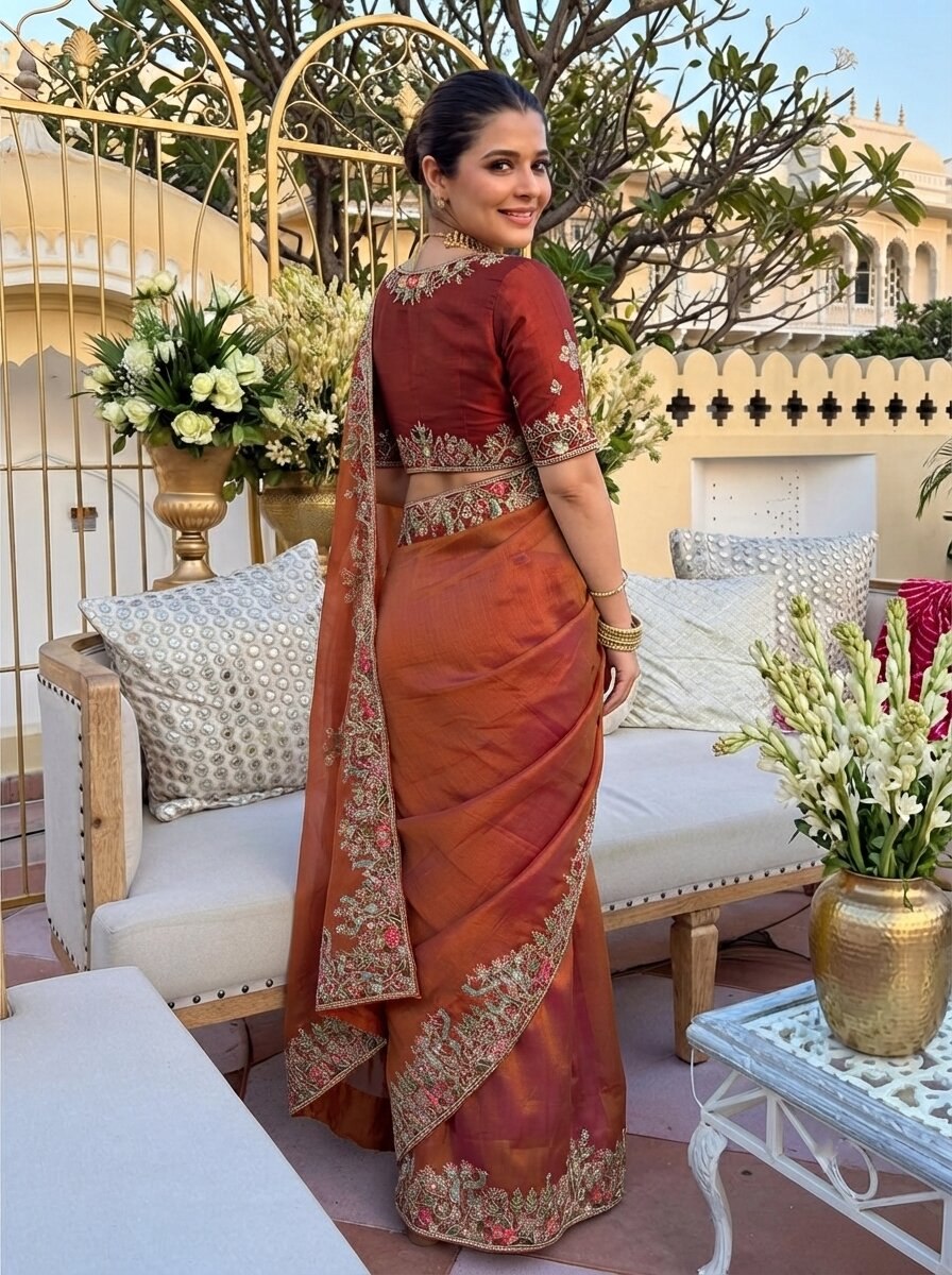 Party & Wedding Wear Soft  Fendy Satin silk Saree