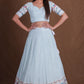 Georgette Multi sequence thread Embroidery work choli