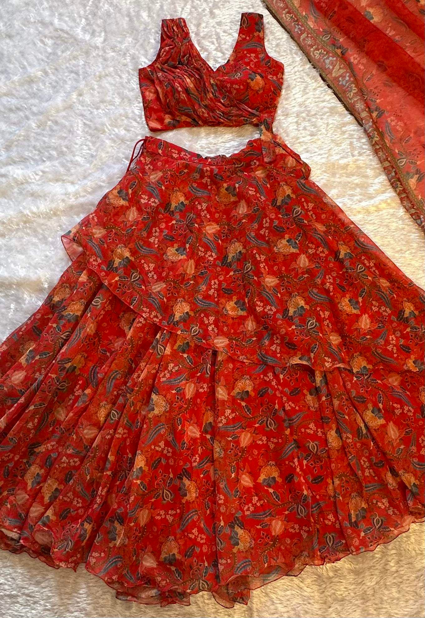 Beautiful all over floral printed lehenga