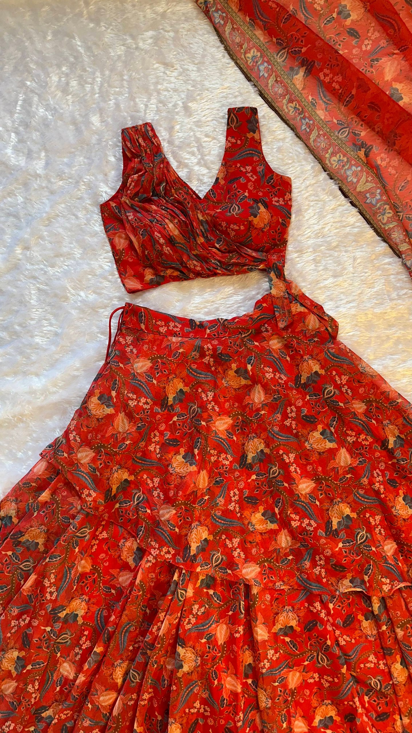 Beautiful all over floral printed lehenga