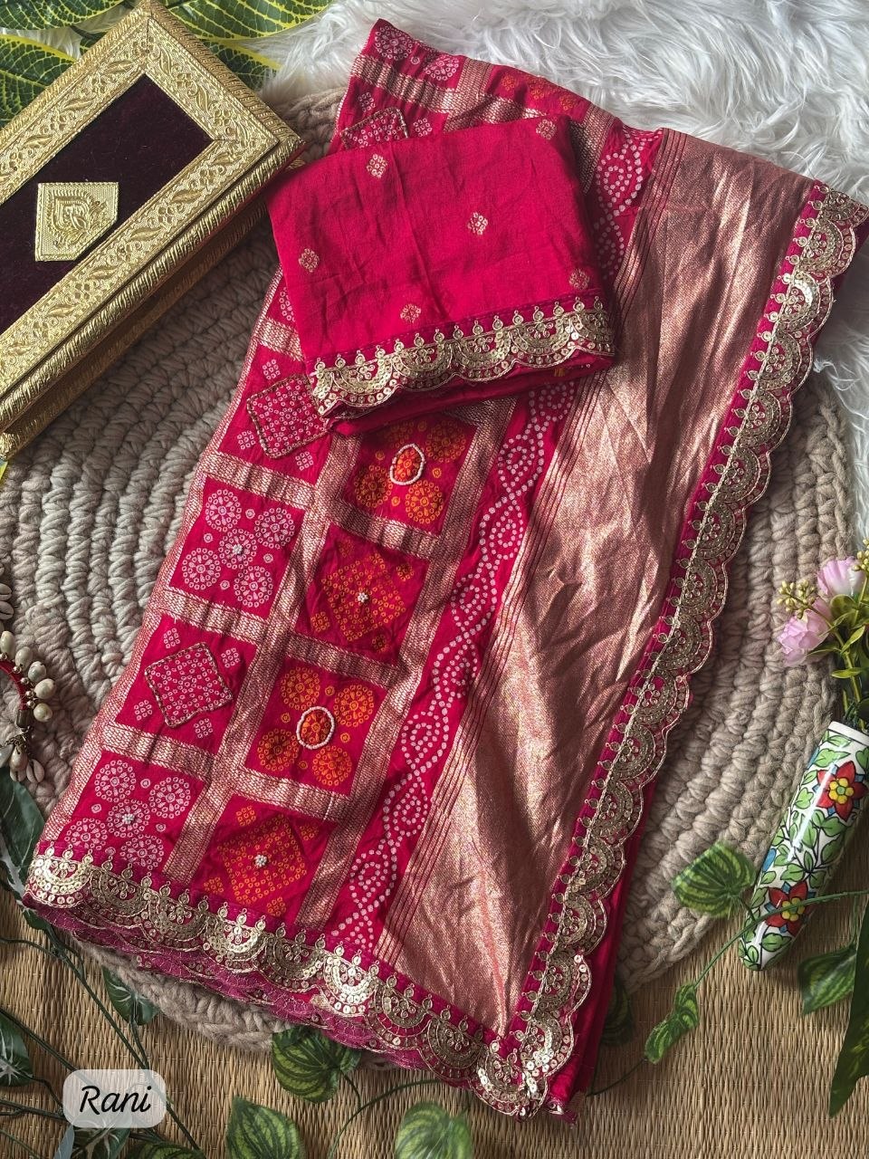 Pure soft viscose georgette sarees with amazing weaving patola