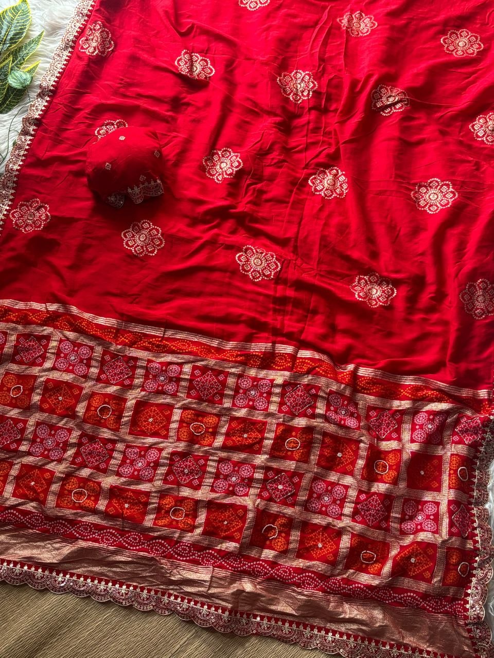 Pure soft viscose georgette sarees with amazing weaving patola