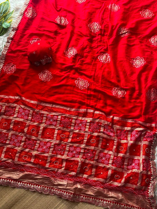 Pure soft viscose georgette sarees with amazing weaving patola