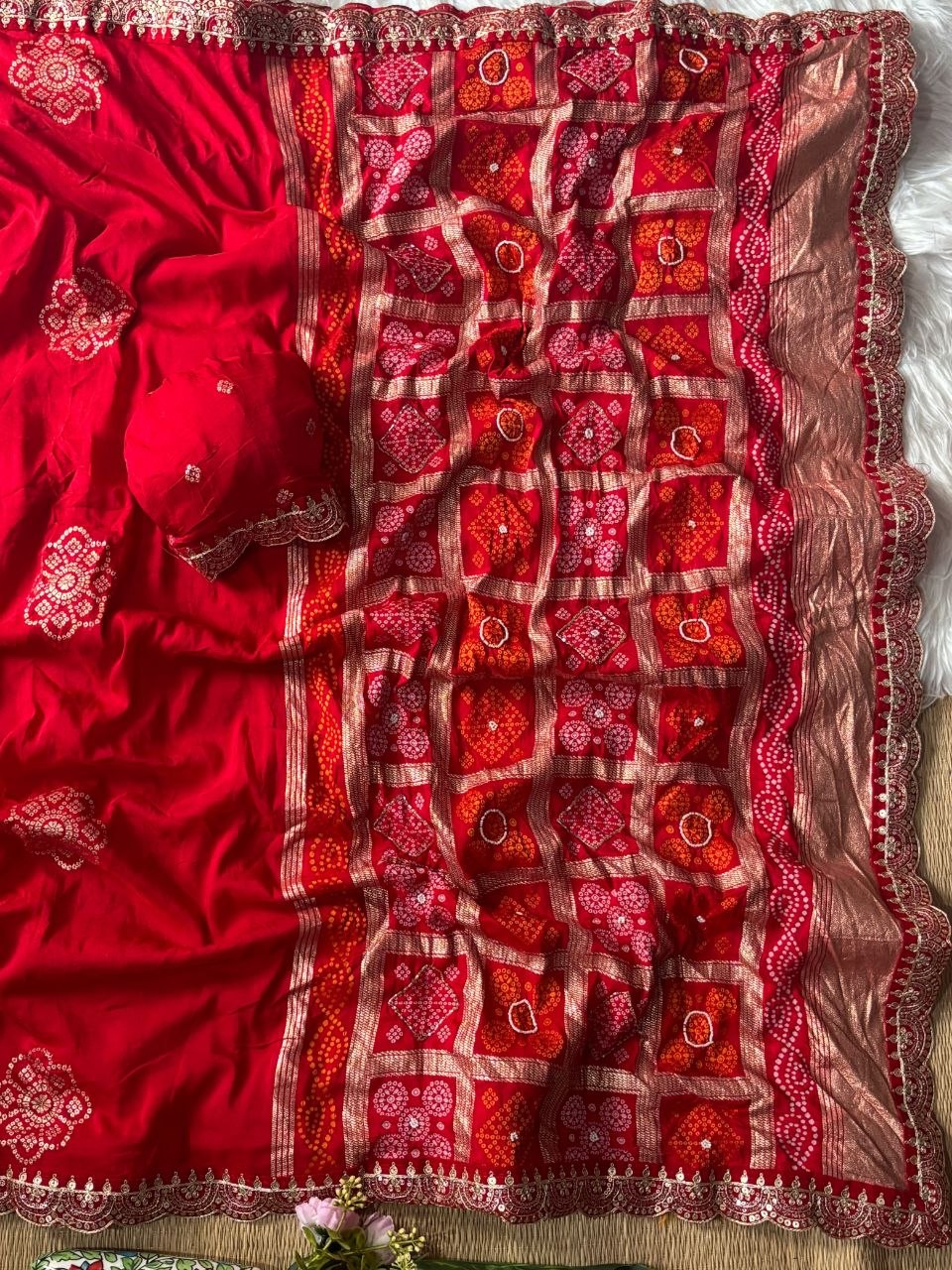 Pure soft viscose georgette sarees with amazing weaving patola