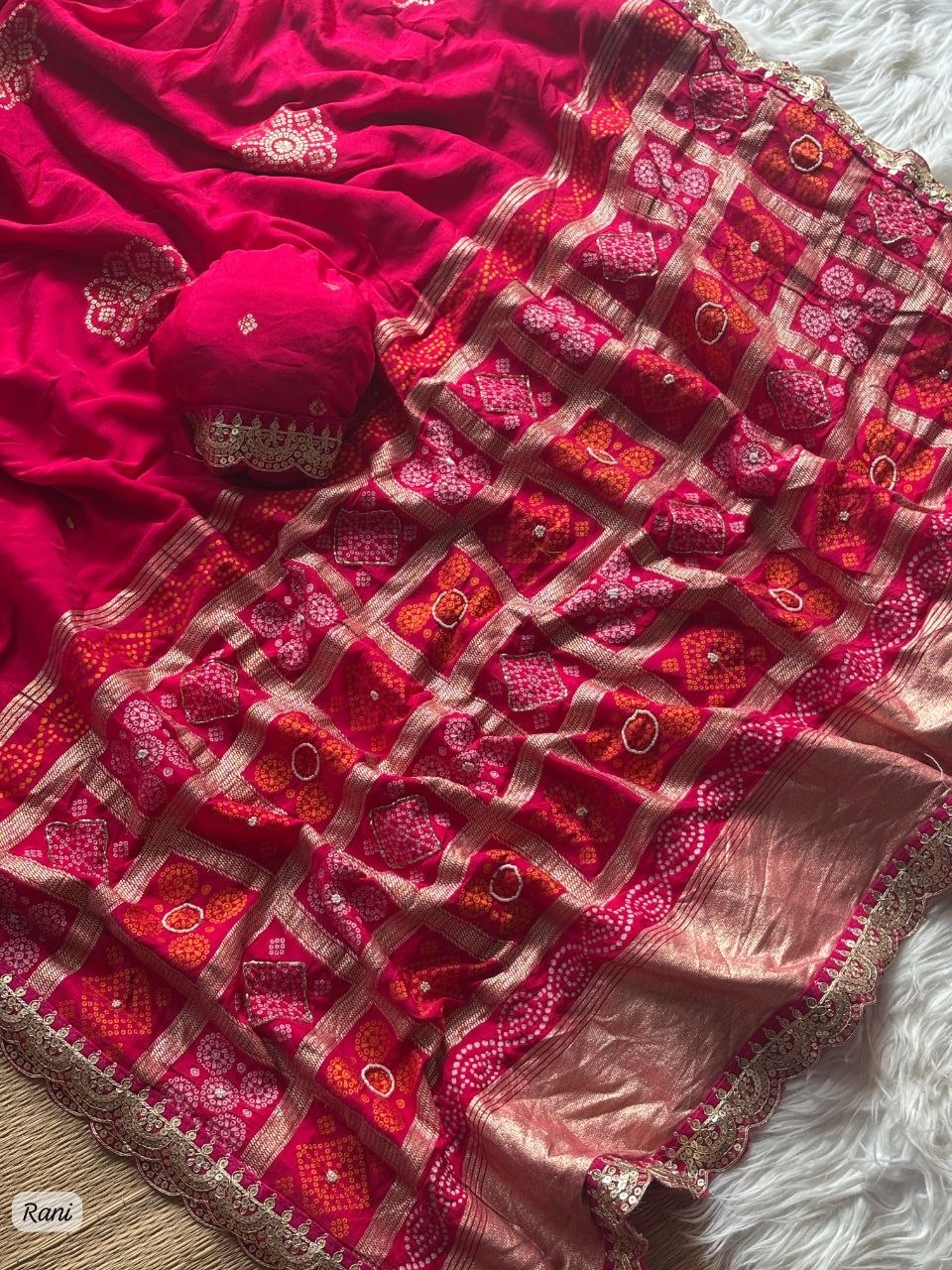 Pure soft viscose georgette sarees with amazing weaving patola
