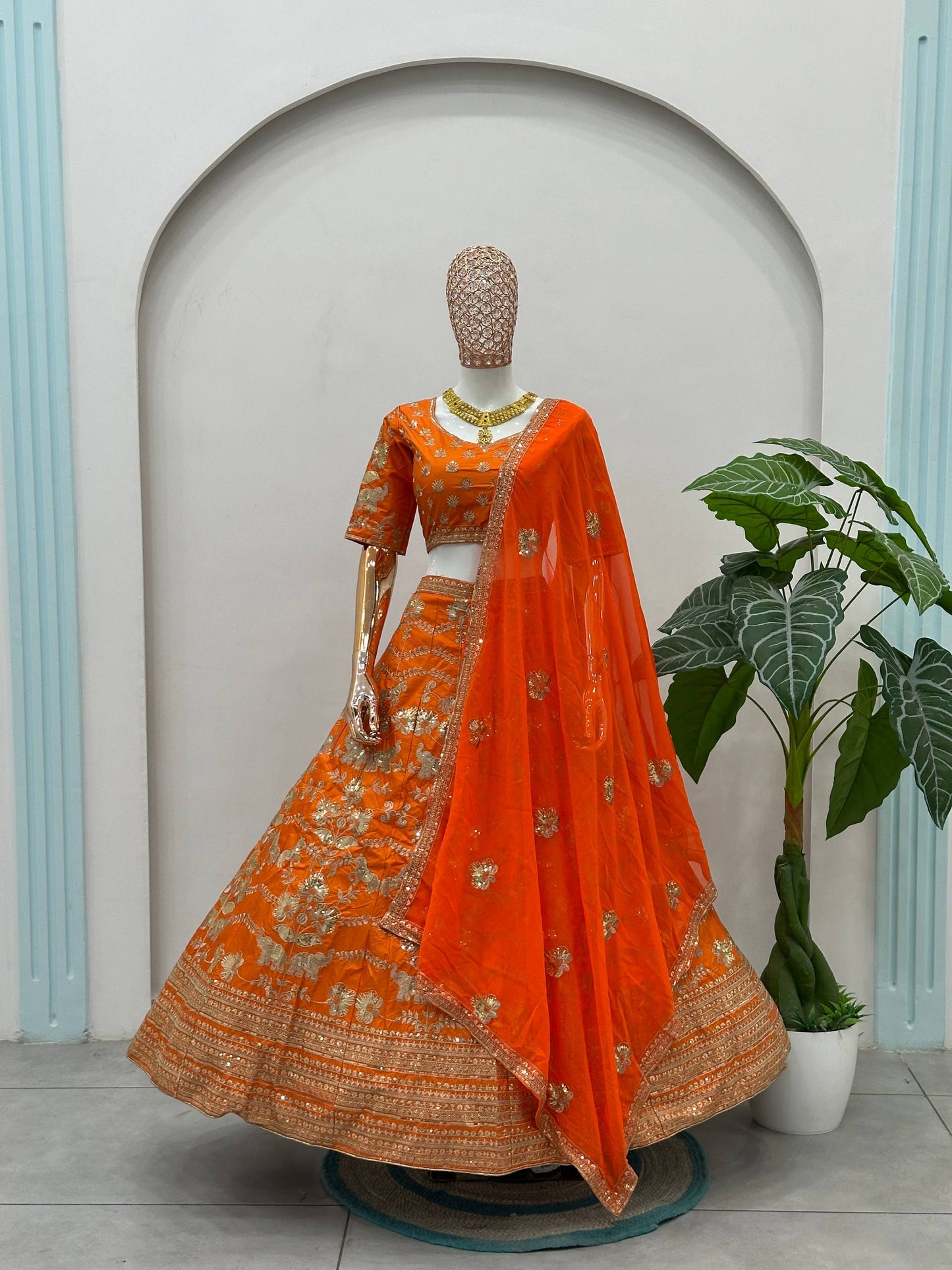 Jalpari Silk Sequins and Zari Embroidery Work Choli