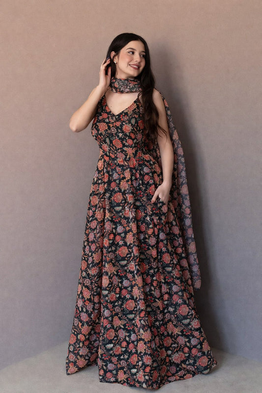 Crafted from premium soft organza fabric gown