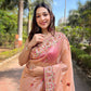 Twill Net Designer Embroidery work of Malti Colour Saree