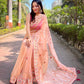 Twill Net Designer Embroidery work of Malti Colour Saree