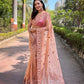 Twill Net Designer Embroidery work of Malti Colour Saree