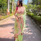 Twill Net Designer Embroidery work of Malti Colour Saree