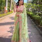Twill Net Designer Embroidery work of Malti Colour Saree