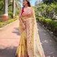 Twill Net Designer Embroidery work of Malti Colour Saree
