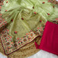 Twill Net Designer Embroidery work of Malti Colour Saree