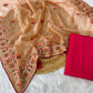 Twill Net Designer Embroidery work of Malti Colour Saree