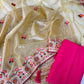 Twill Net Designer Embroidery work of Malti Colour Saree