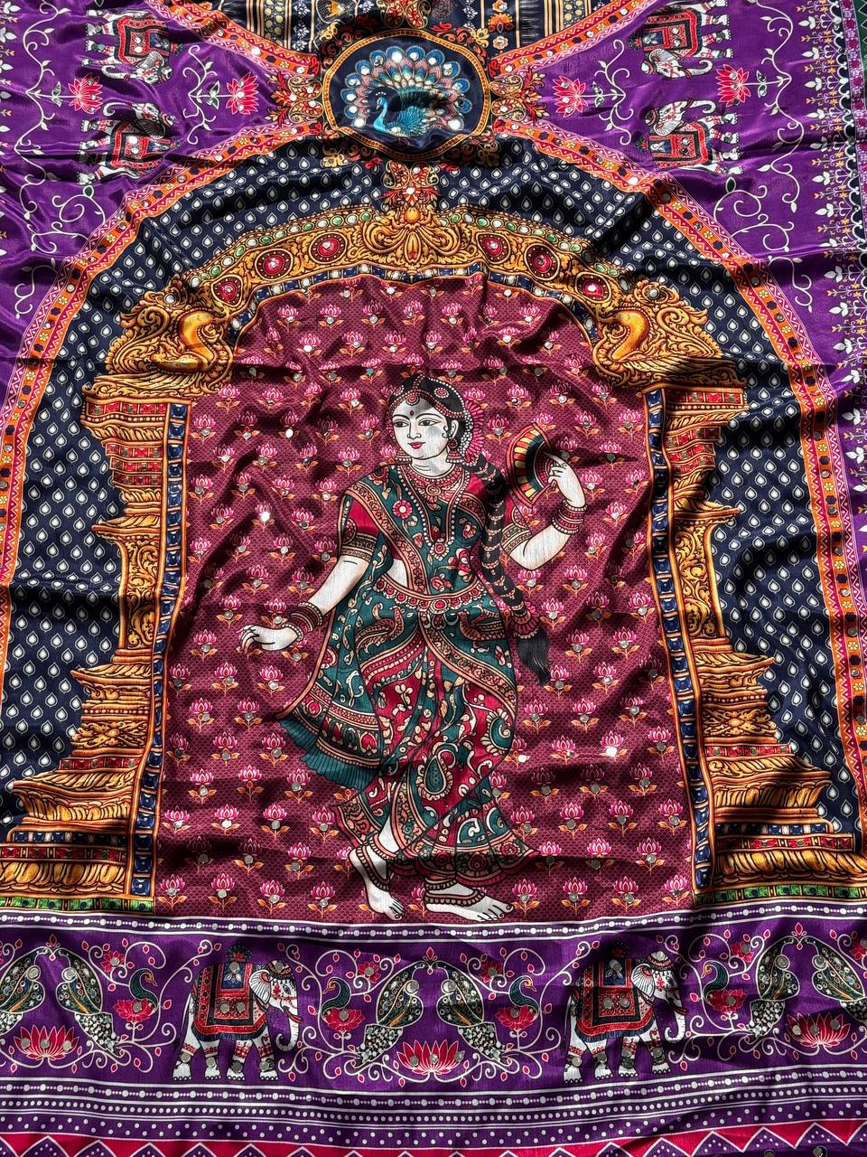 NEW VIRAL INSTRGRAM TOP TRENDING POSITION PRINT SAREE LUNCH
