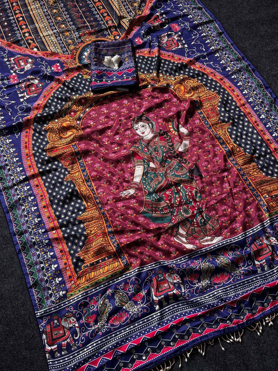 NEW VIRAL INSTRGRAM TOP TRENDING POSITION PRINT SAREE LUNCH