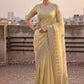 Premium Fandy satin with c pallu bits embroidery work saree