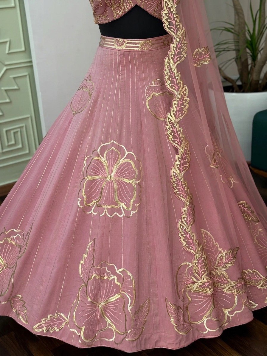 Premium Fancy Fabric Rich Zari Sequins & Intricate Embroidery Work Choli
