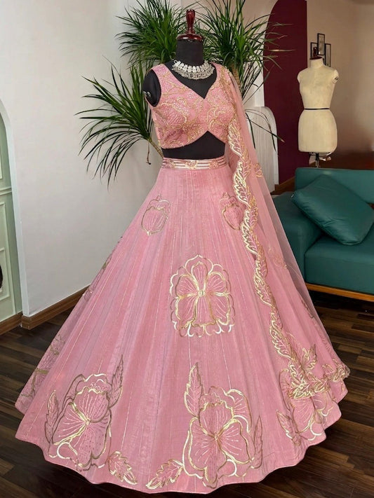 Premium Fancy Fabric Rich Zari Sequins & Intricate Embroidery Work Choli