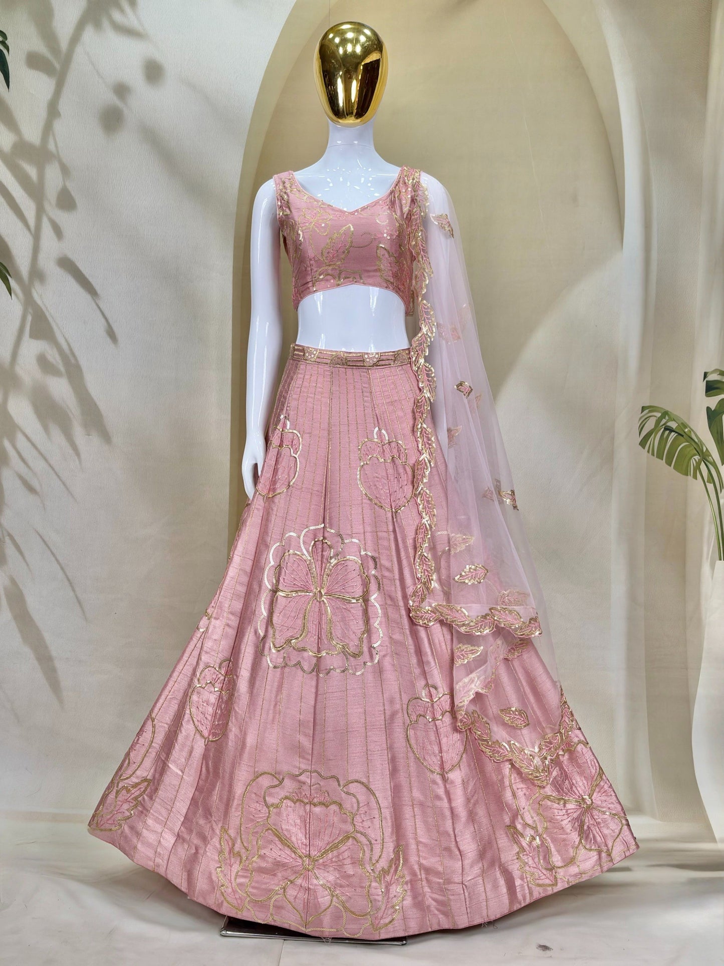 Premium Fancy Fabric Rich Zari Sequins & Intricate Embroidery Work Choli