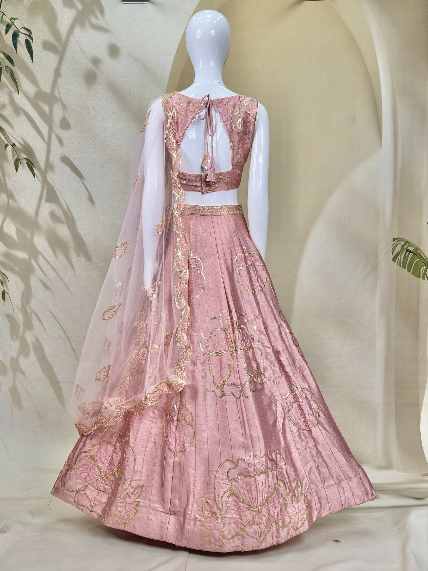 Premium Fancy Fabric Rich Zari Sequins & Intricate Embroidery Work Choli