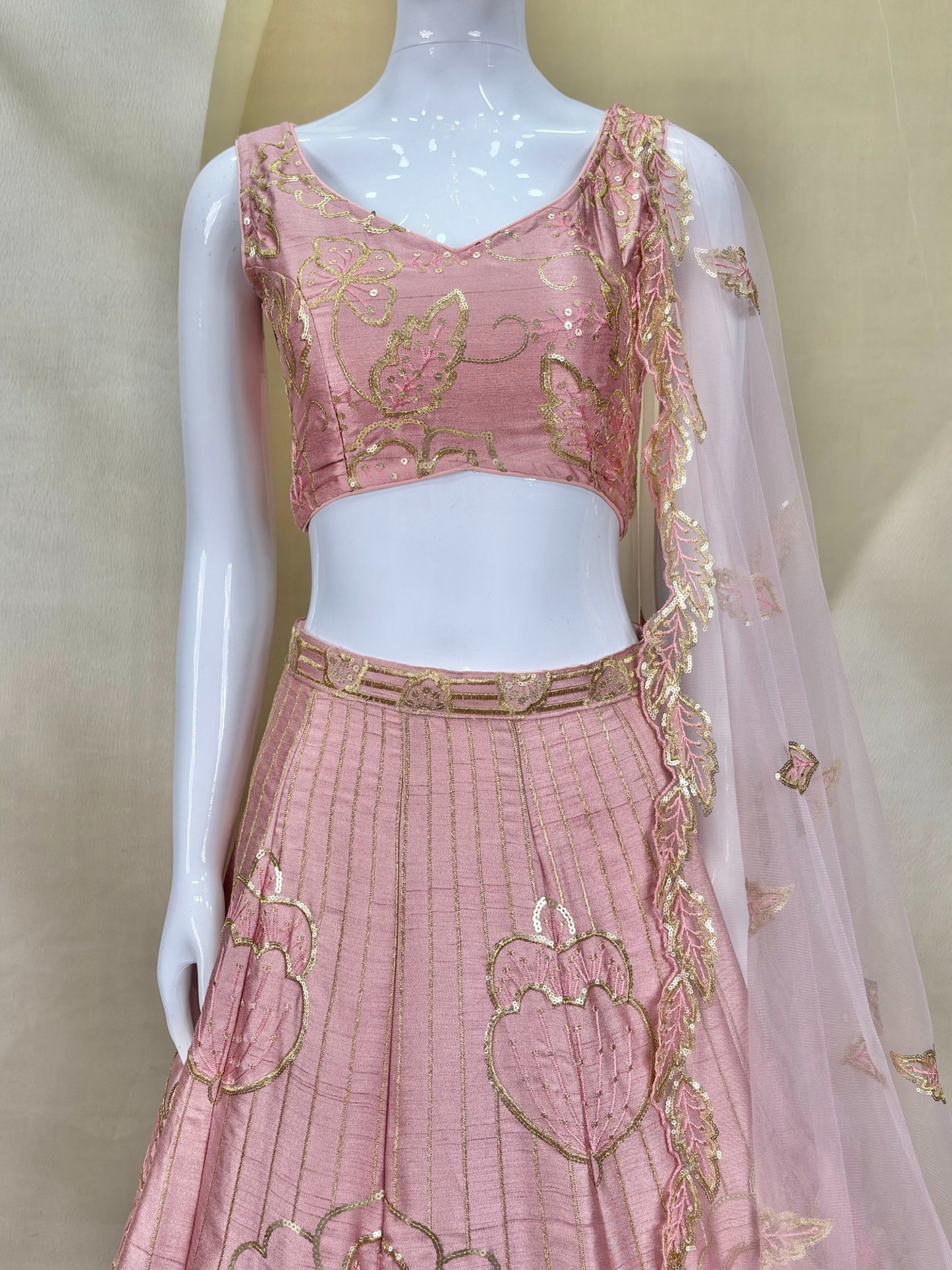 Premium Fancy Fabric Rich Zari Sequins & Intricate Embroidery Work Choli