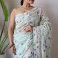 Heavy Butterfly Net Beautiful Mallty Colour Aari Embroidery Work Saree