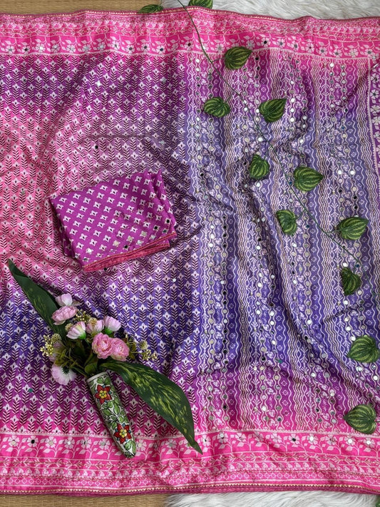 Very Soft and Elegant Rich look Soft Chinon Silk Digital Print Saree