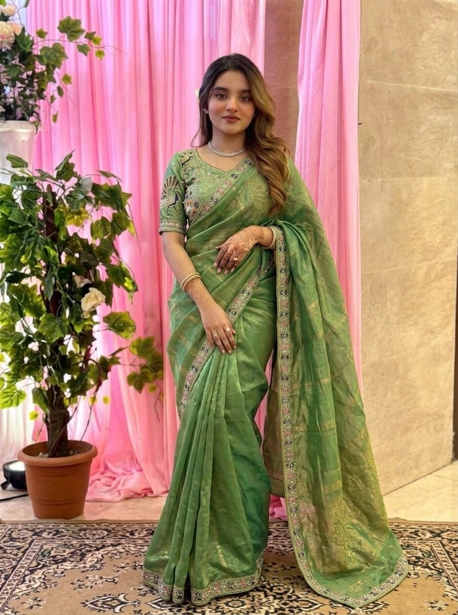 Designer Party Wear Fendy Satin Silk Saree