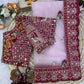 Soft Butterfly Net Fabric Sequance and multi thread Embroidery Work Saree