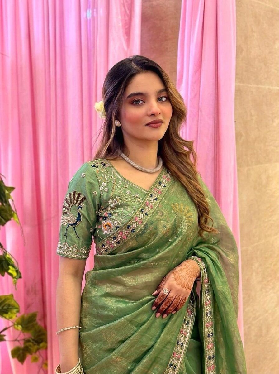 Designer Party Wear Fendy Satin Silk Saree