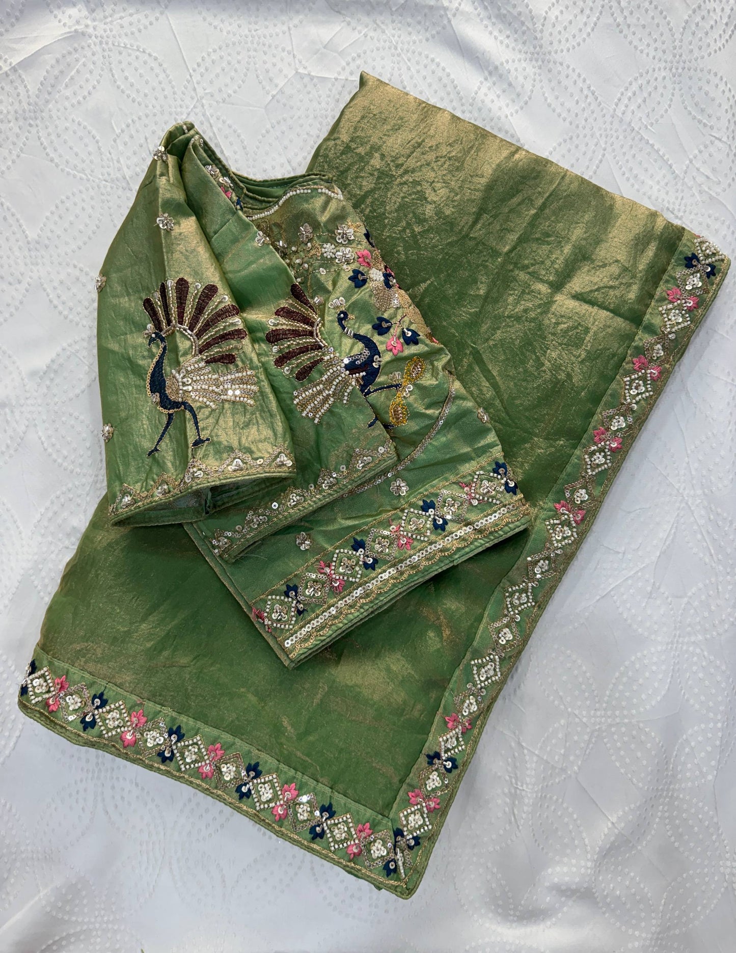 Designer Party Wear Fendy Satin Silk Saree