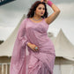 Georgette saree with sequins work choli