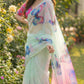 Digital Print with pearl lace border saree