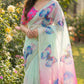 Digital Print with pearl lace border saree