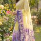 Digital Print with pearl lace border saree