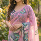 Digital Print with pearl lace border saree