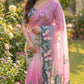 Digital Print with pearl lace border saree