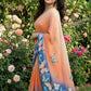 Digital Print with pearl lace border saree