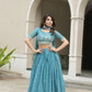 Star Gorgette Embroidery n Pipe Bead With Traditional Work Lehenga
