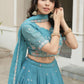 Star Gorgette Embroidery n Pipe Bead With Traditional Work Lehenga