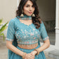 Star Gorgette Embroidery n Pipe Bead With Traditional Work Lehenga