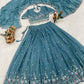 Star Gorgette Embroidery n Pipe Bead With Traditional Work Lehenga