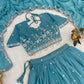 Star Gorgette Embroidery n Pipe Bead With Traditional Work Lehenga