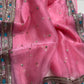 Orgenza Silk Embroidery Design Work With Embroidery Lace Border Saree