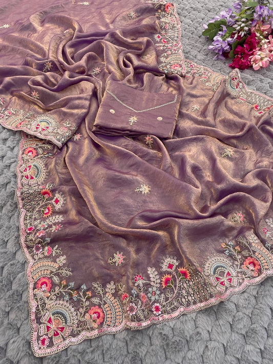 Very Soft nd Elegant Rich look fendy sartin fabric saree