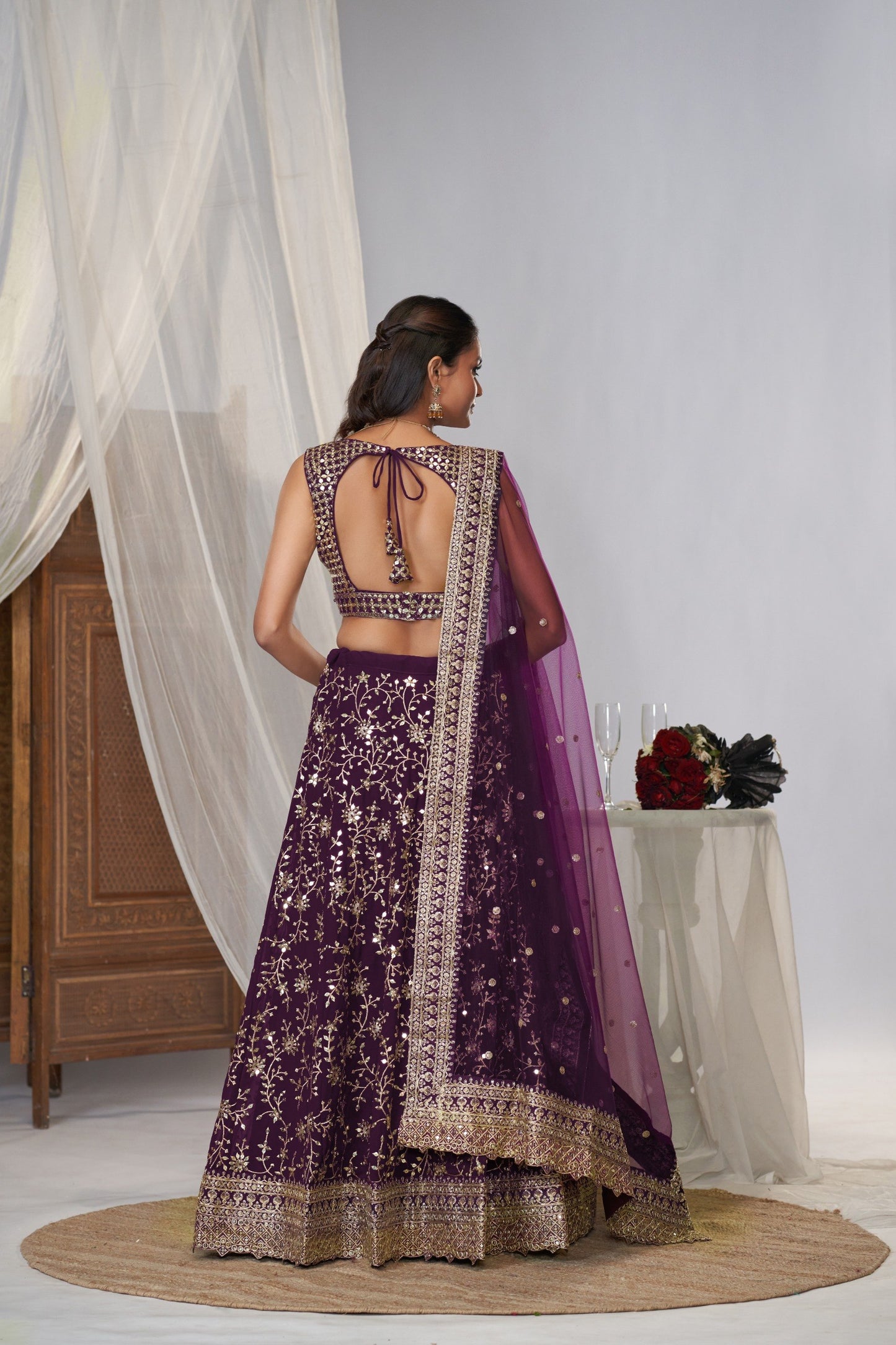 Georgette Zari Sequence Embroidery Choli