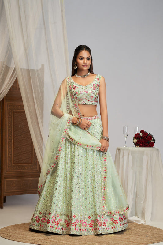 Georgette Zari Sequence Embroidery Choli
